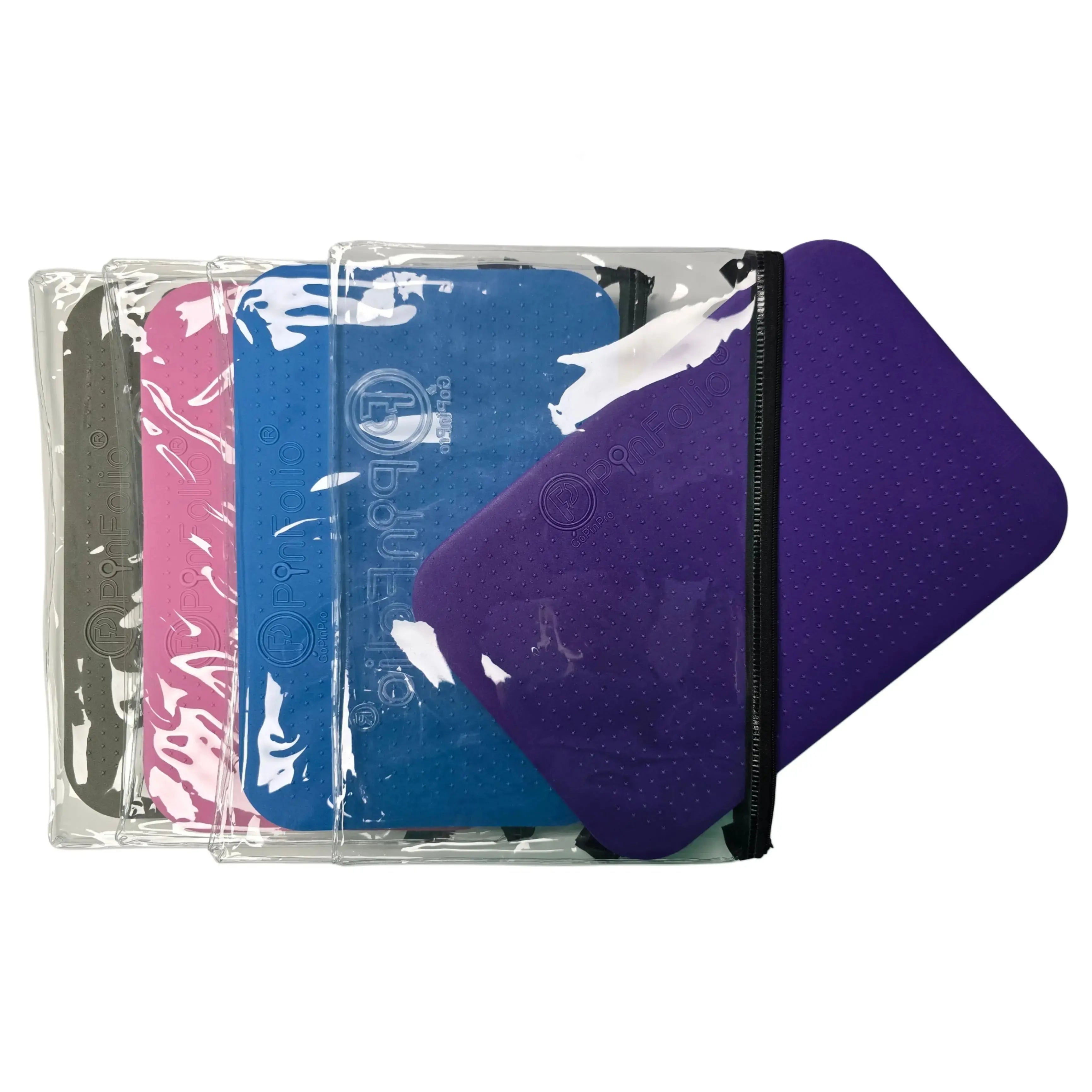 PinFolio® Safe'N'Go® Zippered Pouch for Midsize Boards Pack of 4 – Secure and Customizable Pin Storage Sleeves GoPinPro